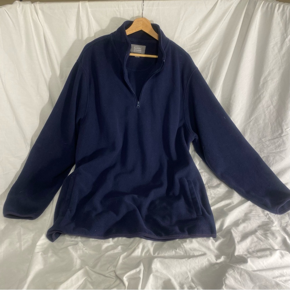 Classic Navy Quarter Zip Fleece for Men